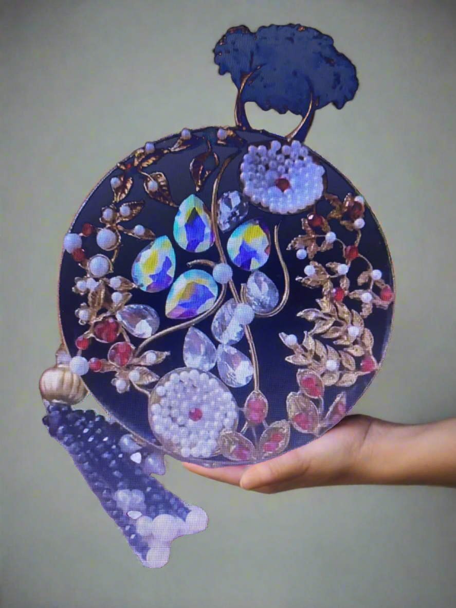 Turkish Handmade Women’s Clutch Bag – Luxury Trendy Purse with Crystal Embellishment, Elegant Gift-Ready Design