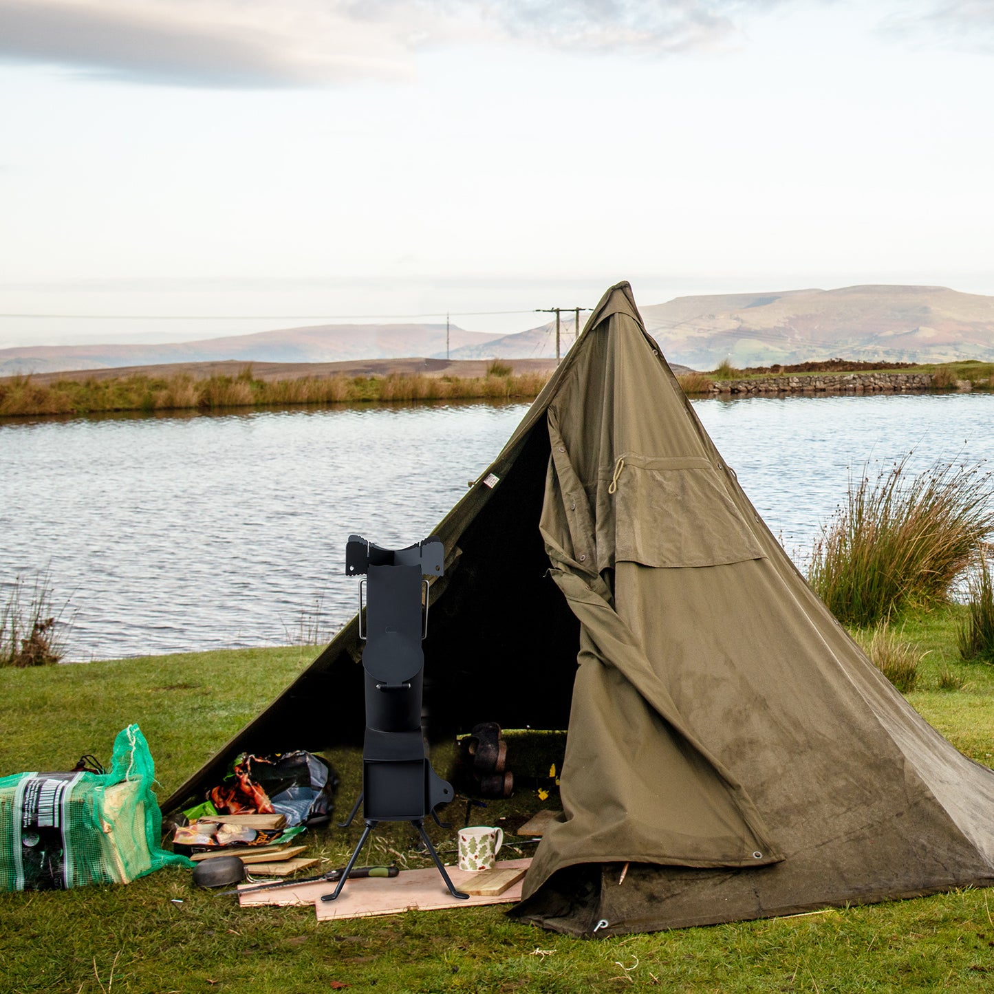 Black Wrought Iron Panels, Camping Stove