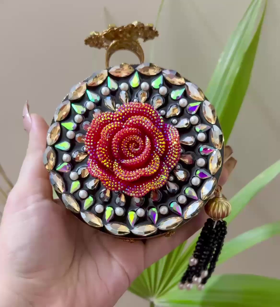 Turkish Handmade Women’s Clutch Bag – Luxury Trendy Purse with Crystal Embellishment, Elegant Gift-Ready Design