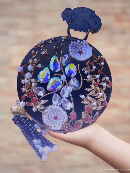 Turkish Handmade Women’s Clutch Bag – Luxury Trendy Purse with Crystal Embellishment, Elegant Gift-Ready Design