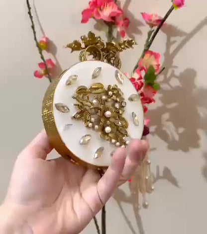 Authentic Turkish Craftsmanship for Women-Compact & Functional-Elegant Evening Purse with Beaded Tassel | Luxury Gift-Ready Bag for Weddings, Parties & Events,