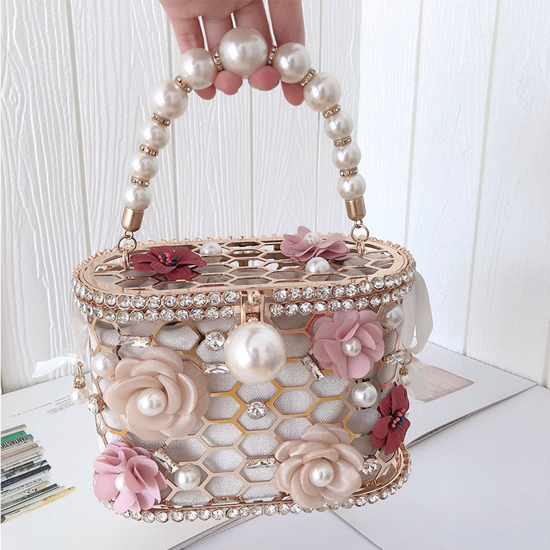 Elegant Pearl Flower Cage Handbag – Chic & amp; Glamorous Original Branded by Amafhha.Shop